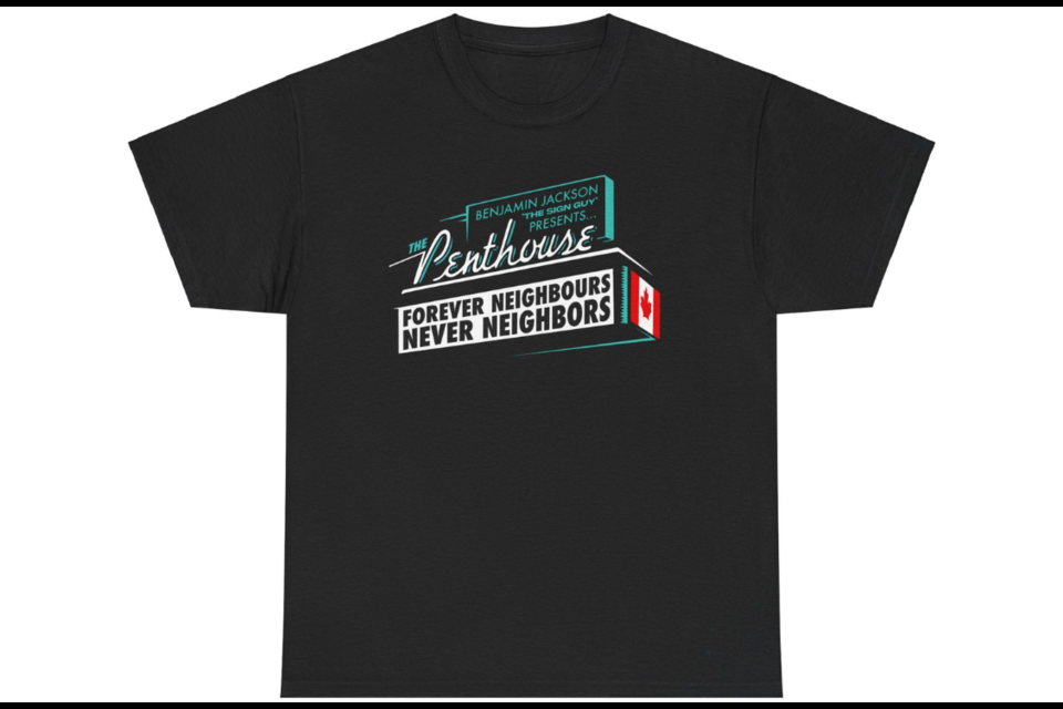 The Penthouse will soon be releasing a t-shirt depicting the famous sign, for sale in their new online store.