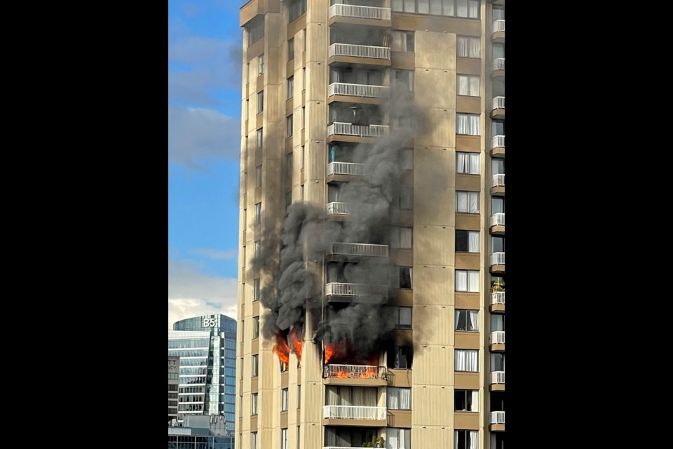 Vancouver Fire and Rescue Services responded to the fire at Comox and Thurlow and were able to extinguish the blaze before it spread.