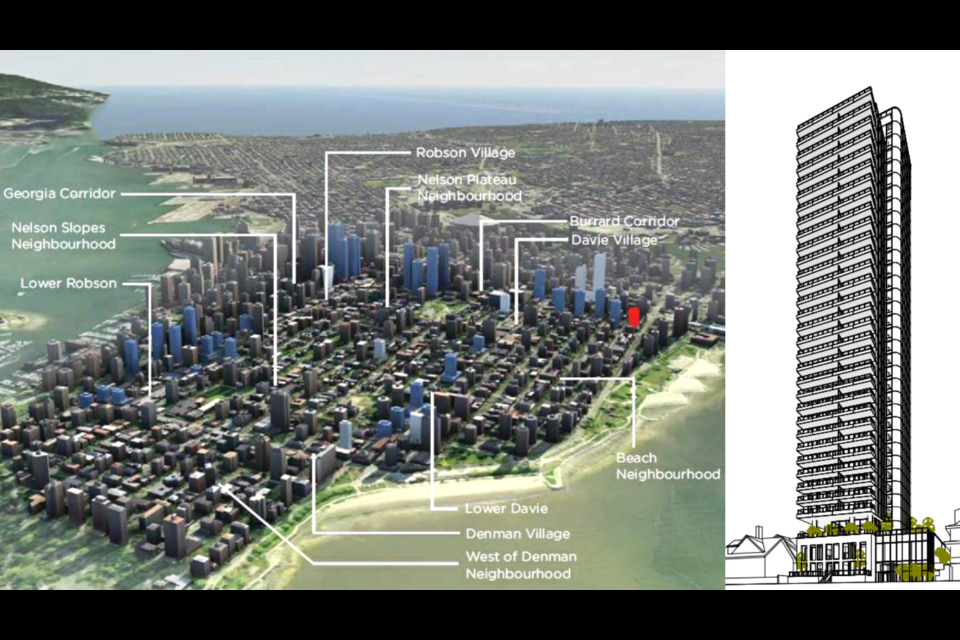 The tower proposed for 1065 Pacific Street will be 32 storeys.