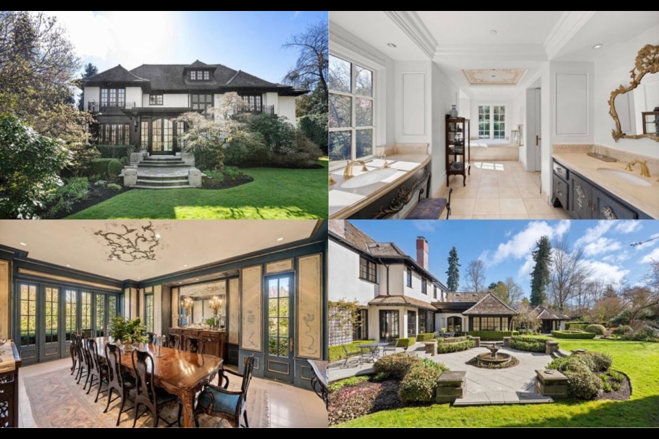 An elegant mansion on 1738 Angus Drive, Vancouver, BC, with regency accents and a private garden.