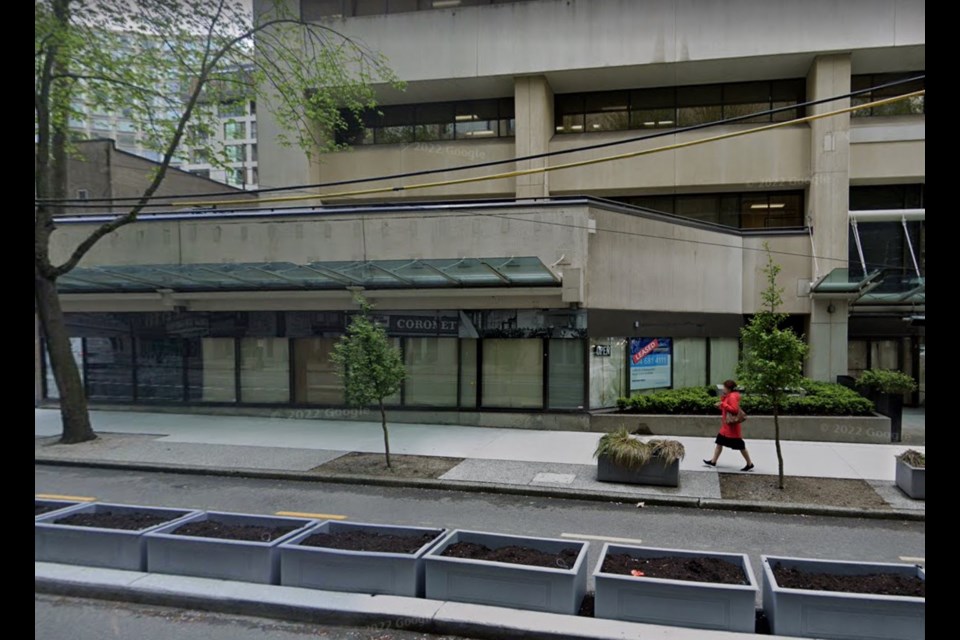 The restaurant space at 869 Hornby St in downtown Vancouver was previously a location of the Boston Pizza chain. 