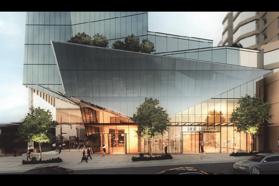 The proposed building would sit above the new Broadway subway.