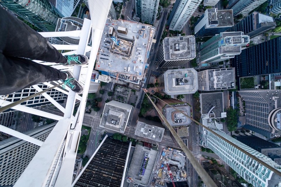 Chase creates palm-sweating, toe-curling YouTube videos of his adventures climbing buildings in Vancouver and Toronto