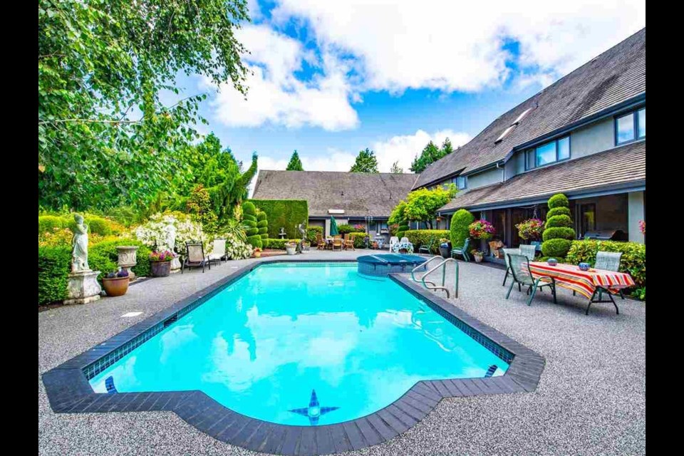 The outdoor pool at Duck Pond Estate in Metro Vancouver. It's listed for sale for just under $9 million.