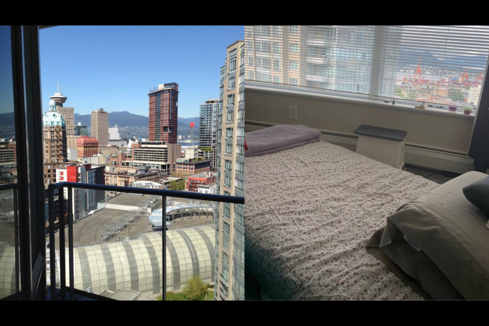 This tiny solarium has views of downtown Vancouver, but the $800 rental comes with a catch, if you like space.