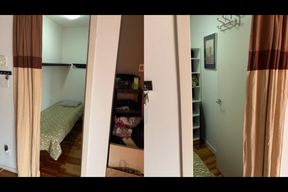 A tiny room in a downtown Vancouver apartment is currently on the rental listings for $700 per month.