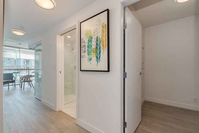 The apartment is shared with three other people and is on Howe Street near Granville.