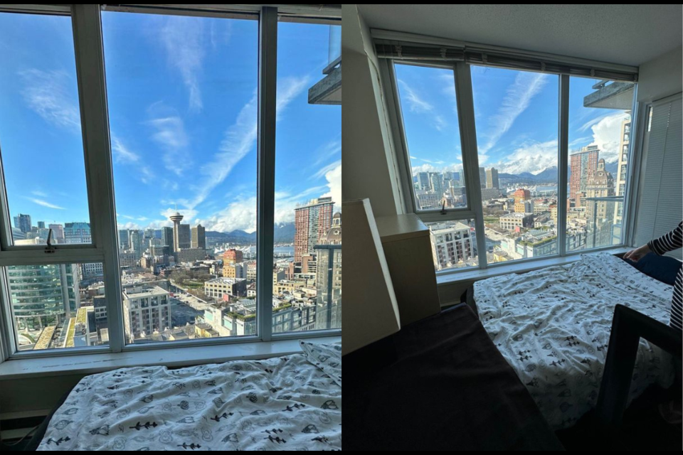 A tiny solarium for rent in a shared 鶹ýӳapartment for $900  a month has an amazing view.