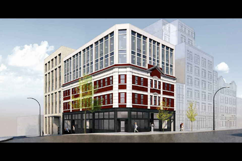 The Hartney Chambers building near Victory Square in Vancouver may be partially redeveloped.