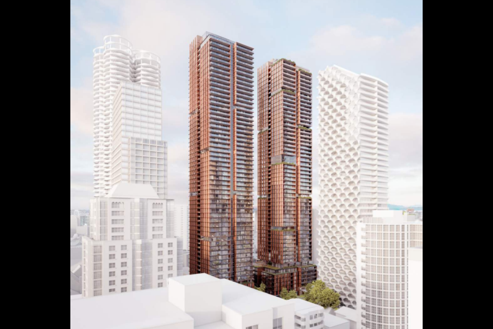 The two towers proposed for 1040-1080 Barclay St. in downtown Vancouver will be among the tallet in the city.