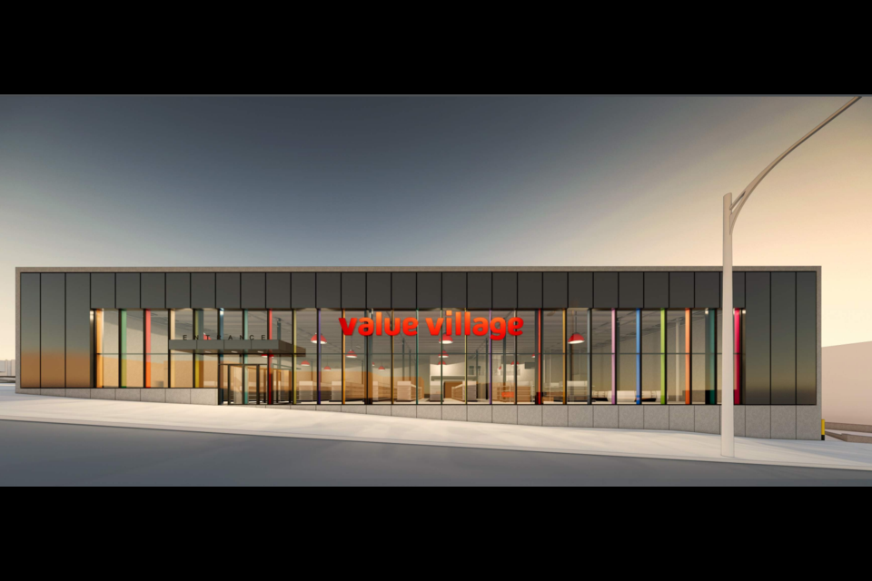 After the first one was destroyed by a fire, it's proposed a new Value Village rises from 1820 East Hastings Street like a phoenix.