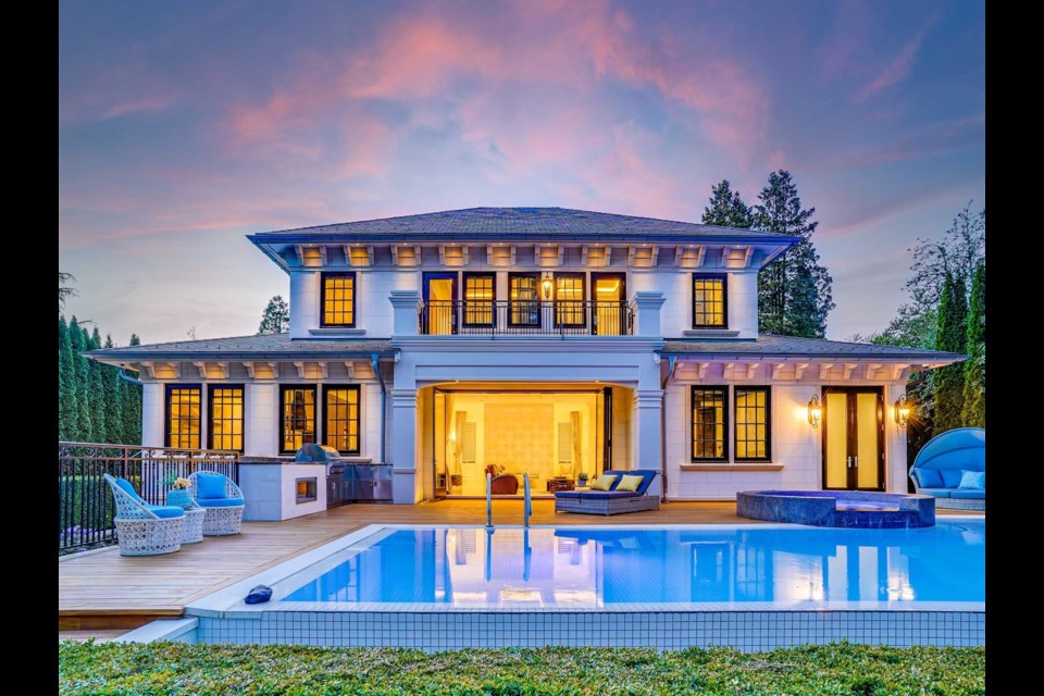 Among the highlights of this $16.8 million Shaughnessy home are the putting green, cherry trees, and jacuzzi.