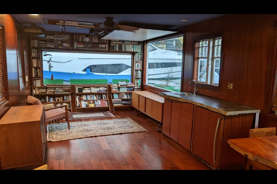 This floating home is currently docked in Coal Harbour.