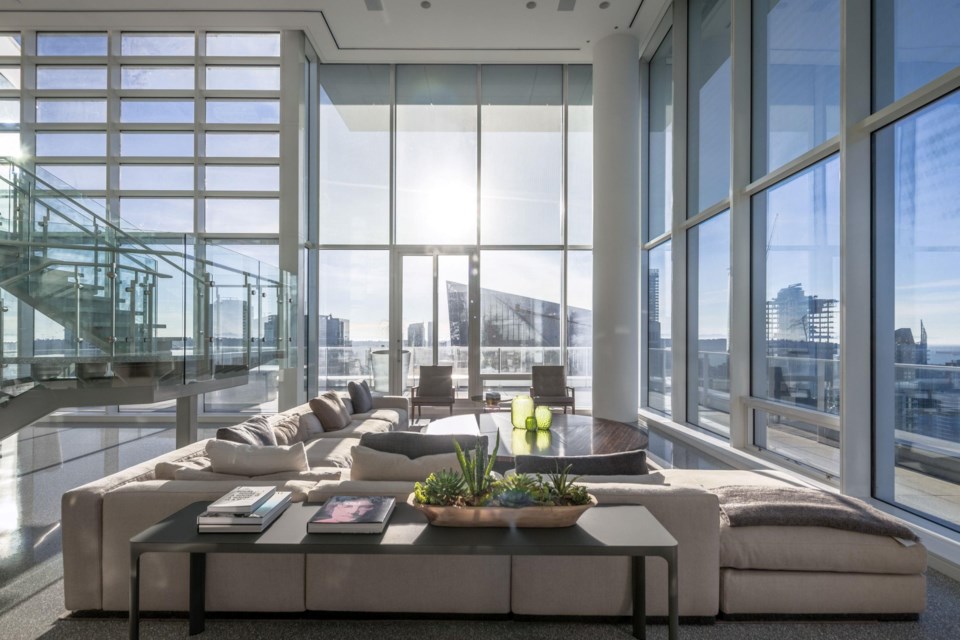 The $36.9 million condo is on top of the Fairmount Pacific Rim.