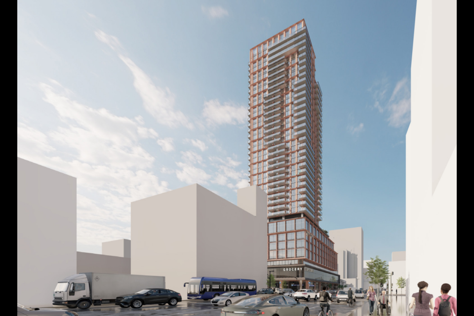 The tower at Granville Street and Broadway would be 39-storeys tall.