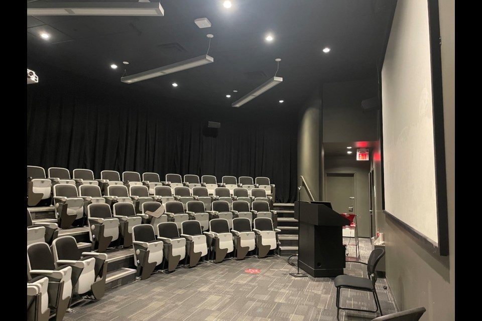 The Cordova Street entrance elevator was made into two twin lecture rooms on the top floor.