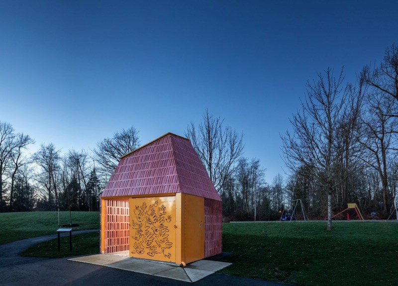 Designed by JIM Architecture, this Surrey park washroom is a finalist in the Canada's Best Restroom competition