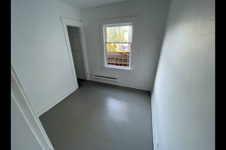 The bedroom has a window.