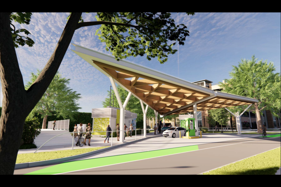 A rendering of the smart energy/renewable hub/"living laboratory" at the University of British Columbia.