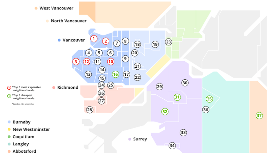 Locals seeking cheap Metro Vancouver rent in February 2024 can find lower-cost options in Surrey and Langley. 