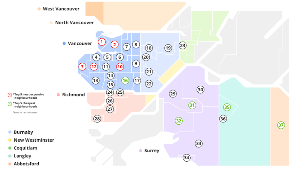 Locals seeking cheap Metro 鶹ýӳrent in February 2024 can find lower-cost options in Surrey and Langley. 