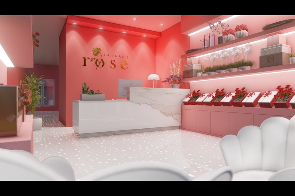 A rendering shows what the new Vancouver La Fraise Rose shop will look like.