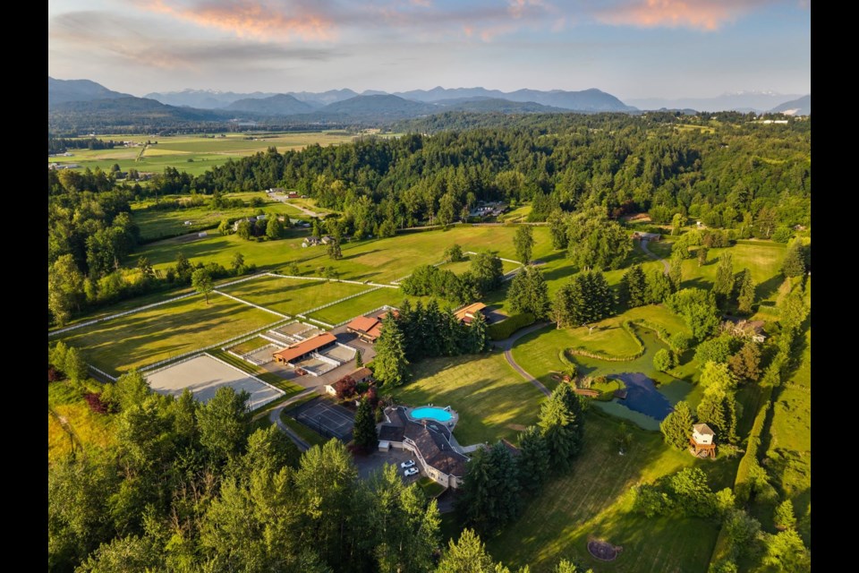 The property at 6895 272nd St in Langley is currently on the market asking $11.5 million