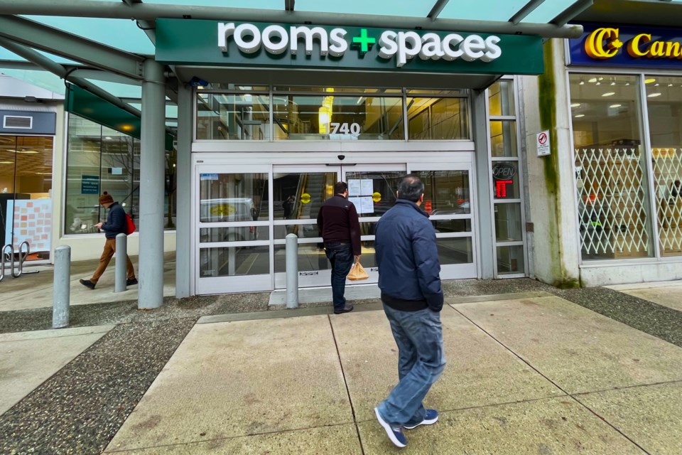 Rooms+Space has only been open a few months on West Broadway in Vancouver, but legal notices on the door state the company must vacate the premises in 10 days after defaulting.