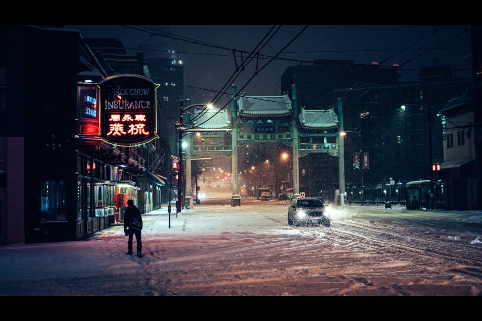 Snowmageddon in Chinatown Photo: Mazhar Bagasrawala