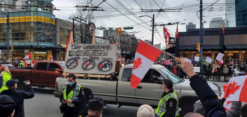 Anti-mandate protesters Vancouver