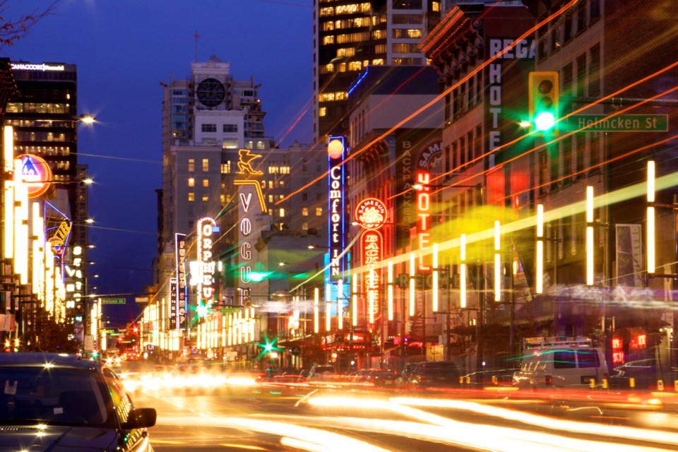 Granville-street-at-night-JuliusReque-Moment-GettyImages-134873496