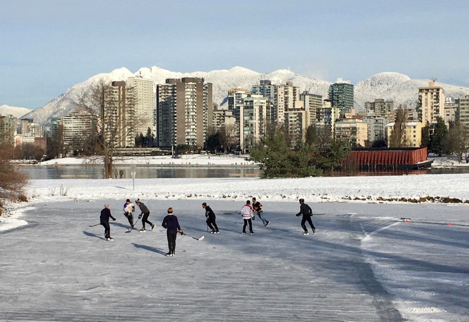 Ice skating Vancouver snow 2021