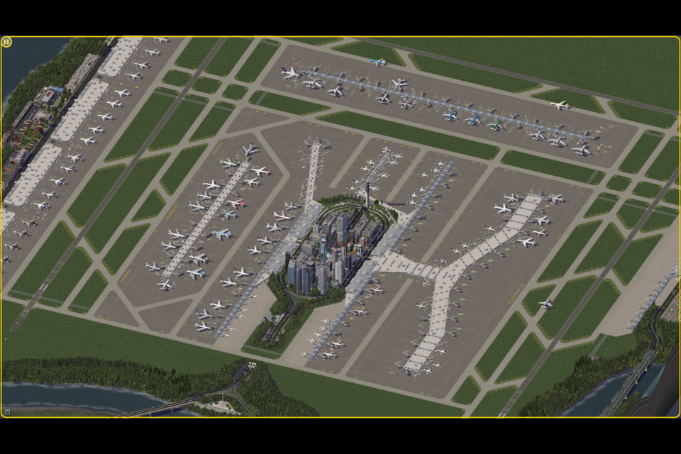 The in-game rendering covers Stanley Park, Vancouver’s downtown core and much of East Vancouver and YVR airport.
