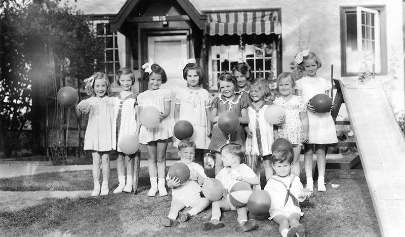 Group of children with balloons - 1936