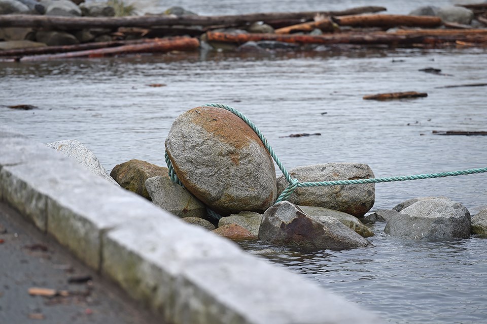 The English Bay Barge is tied up. But why?