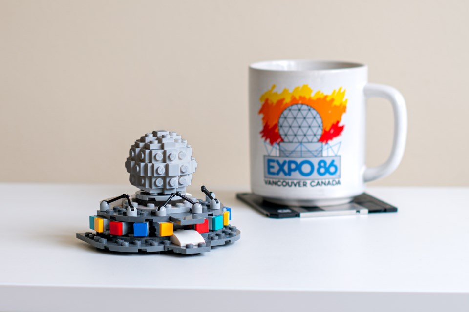 Expo 86 Lego with an old mug for size reference