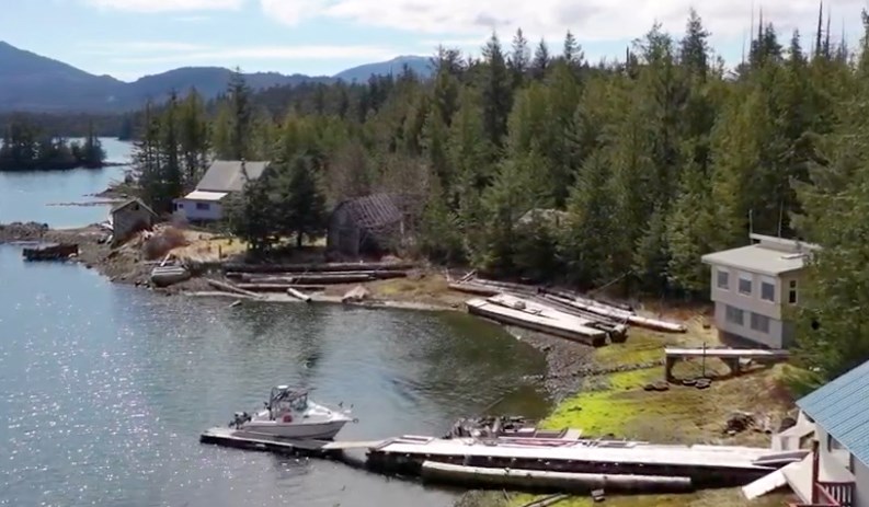 This remote recreational property on Porcher Island is located right on the Pacific Ocean