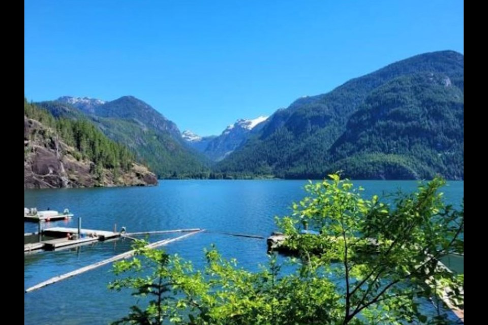 The view of Pitt Lake from the cabin the current owner calls 'heaven on earth.' The property is listed for sale for $219,000.