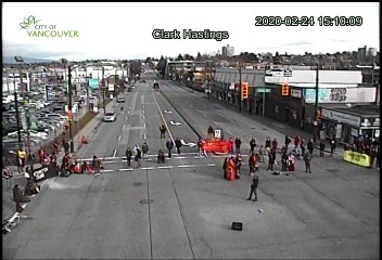 E Hastings looking east at Clark Dr. Photo via City of Vancouver traffic cameras