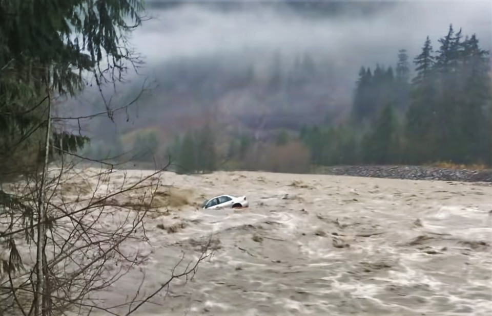 Car in river