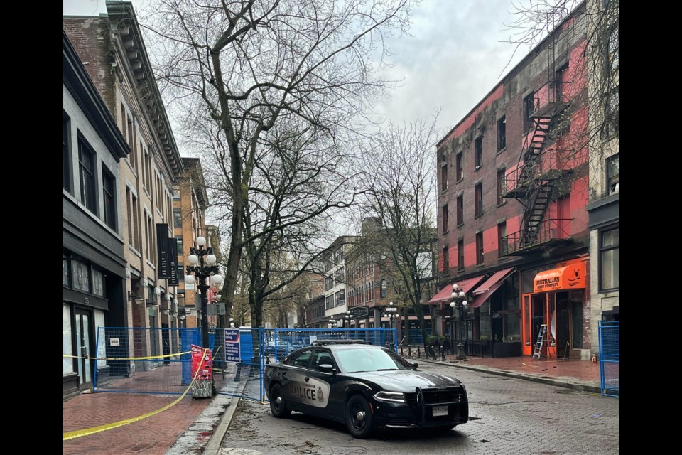 Several businesses are shut down after the fire destroyed the Winters Hotel in Vancouver's Gastown.
