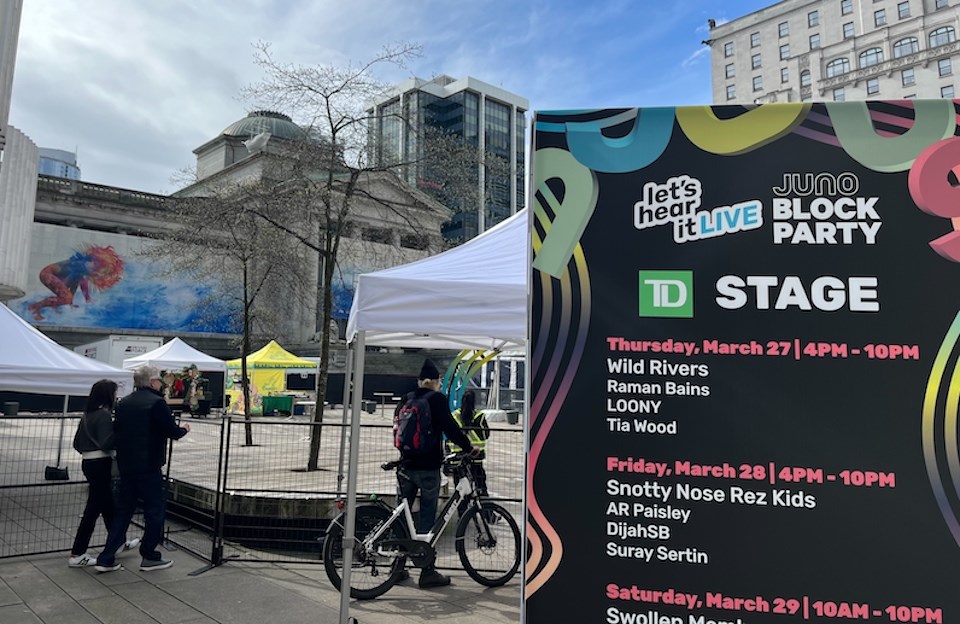 The Let’s Hear It Live Juno Block Party takes place in the days leading up to the 2025 Juno Awards on Sunday, March 30, in Vancouver.