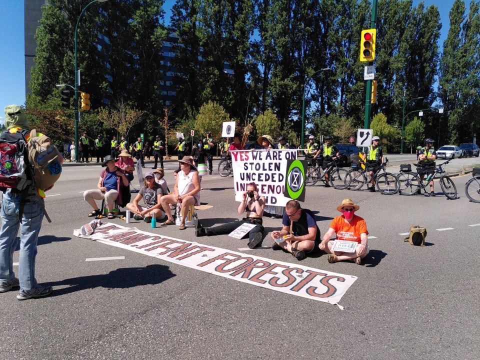 Burrard Street Bridge protest