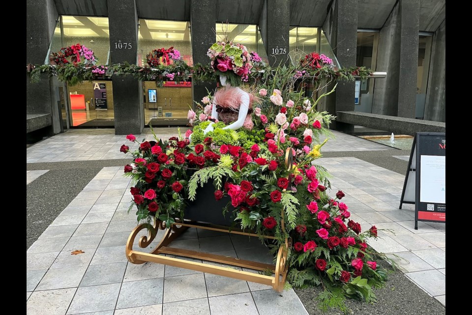 There are 50 floral displays set up around downtown Vancouver you can see for free from Dec. 9-18 as part of Fleurs de Villes Nöel - a Christmas edition of the DIY floral walking tour