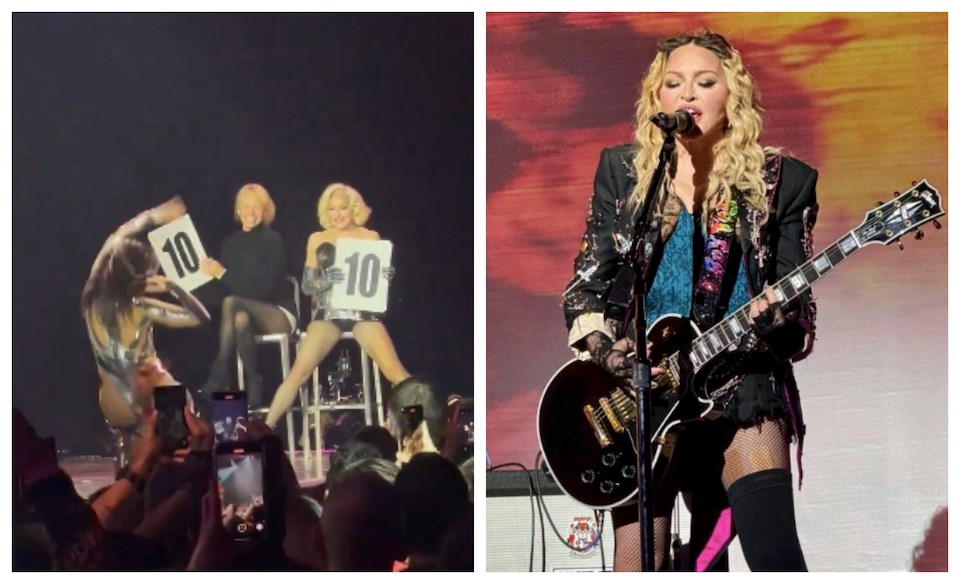 The Madonna concert in Vancouver, B.C. on Feb. 21, 2024, featured a special appearance by "Baywatch" star Pamela Anderson. 