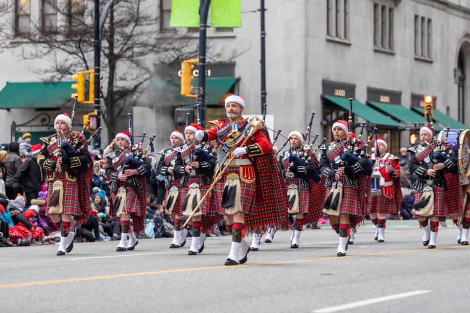 Santa parade pipe band