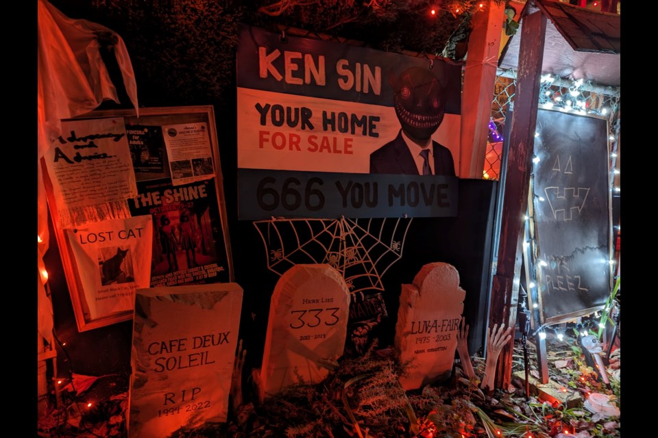 Vancouver resident Laryssa Gervan put on a "housing crisis" themed Halloween display for 2023.