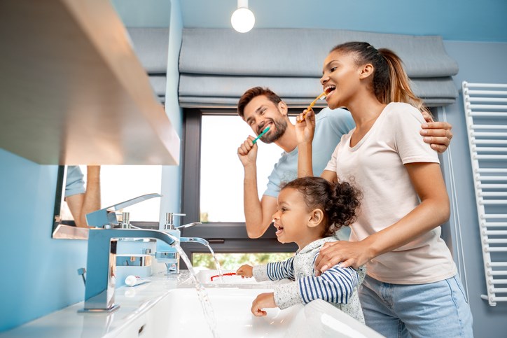 family-brushing-teeth-dental-hygiene