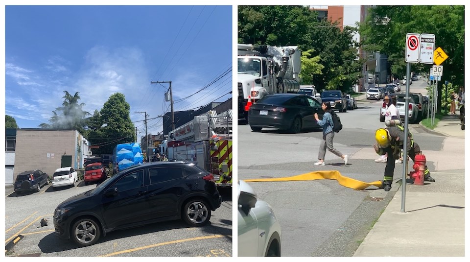 Vancouver Fire and Rescue Services responded to a blaze in a coffee shop located at 156 W 8th Ave. No structural damage has been reported at this time. 