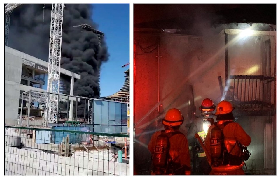 Vancouver Fire and Rescue Services received a call about a fire at the Oakridge construction site at West 41st Avenue along Cambie Street on June 3, 2023.